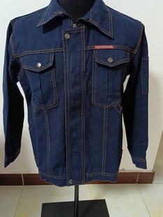 Thickened Denim Work Clothes Suit Men's Welder Clothes Anti-scalding Wear-resistant Autumn and Winter Labor Protection Workwear Multi-pocket Top Pants