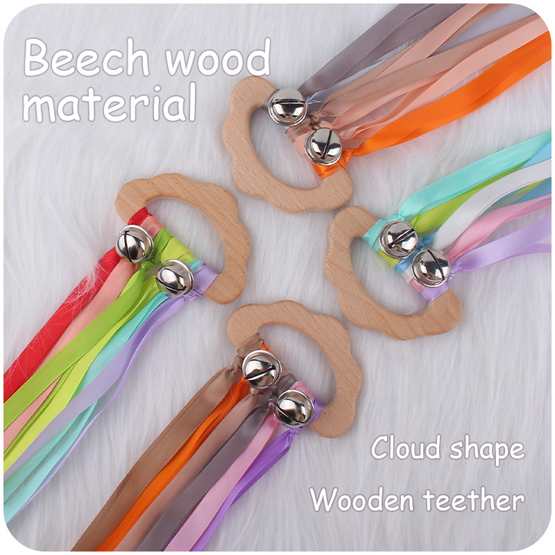 Nuevos suministros para bebés nube Beech teether bebé creativo Beech molar teether cinta sonajero juguete