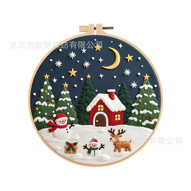 Nuevos productos originales bordados DIY materiales hechos a mano paquetes Feliz regalo de Navidad Amazon venta caliente transfronteriza Inglés