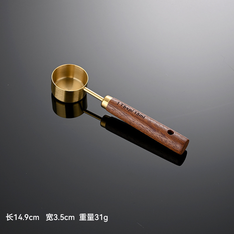 测量工具不锈钢量勺金色8件套钛烘焙AE厨房量杯猫咪狗狗宠物粮勺|undefined