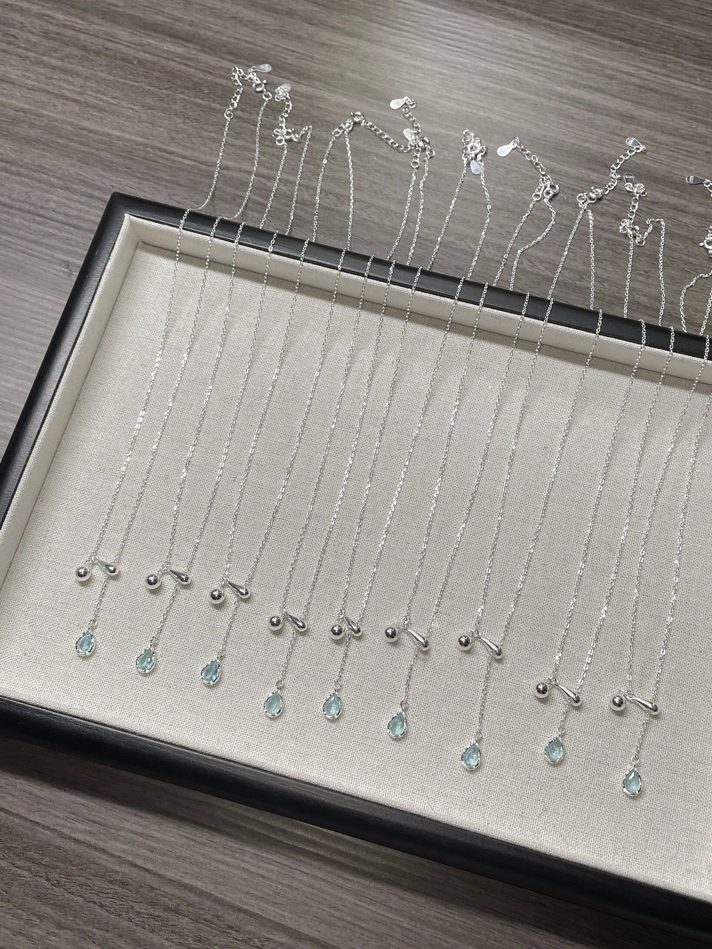 Plata Esterlina Dulce Gotitas De Agua Enchapado Embutido Diamantes De Imitación Circón Collar display picture 6