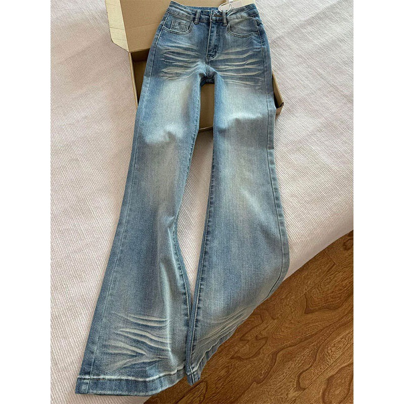 Plus-size flared jeans for women, 2026 autumn new collection, high-waisted, slimming, stretchy, non-clingy, straight-leg, boot-cut pants Plus-size flared jeans for women, 2026 autumn new collection, high-waisted, slimming, stretchy, non-clingy, straight-leg, boot-cut pants