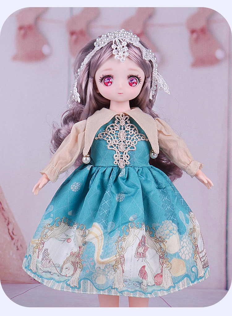 6 puntos 30cm muñeca bjd pequeña princesa niña Regalo de Cumpleaños jugar casa juguete al por mayor estrella Delu muñeca