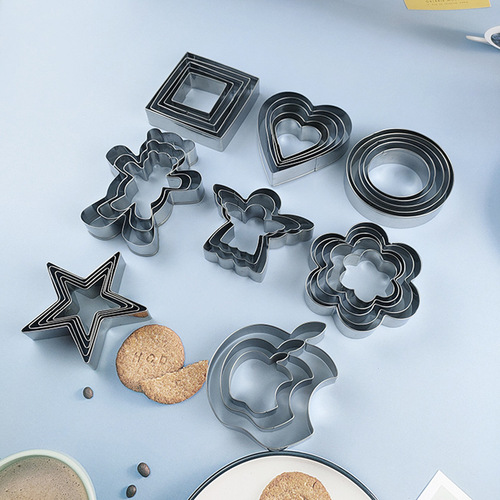 Stainless steel 430 cookie molds 3-piece set 5-piece set cake molds cookie cutter baking tools mousse ring