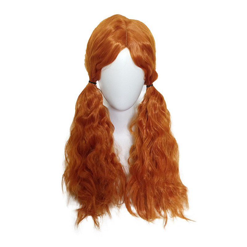 European and American New Products Ariel Little Mermaid Cos Wig Long Curly Hair Hood Brown Wig 2025 New Style