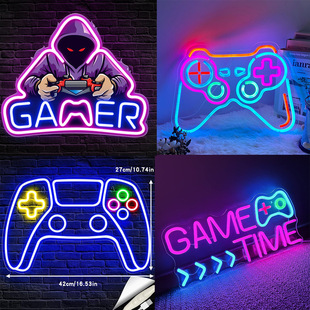 USB Amazon E-Sports Room Decoration Video Game Shape Light Sign Handle Shape Neon Light Game Console Led Ambient Light