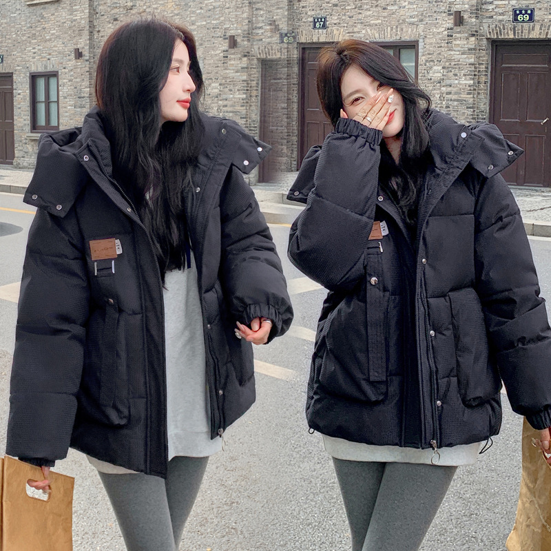 Transfronterizos abrigo de moda de invierno de mujer 2023 nuevo estilo medio y largo chaqueta de algodón suelta coreana ropa de pan image 4