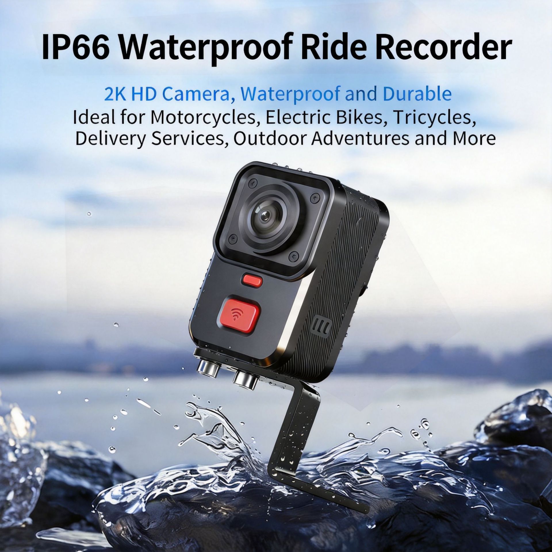 New Q8 Motorcycle Dashcam with Dual Recording, Electric Vehicle Riding GPS Tracking, IP66 Waterproof and Anti-Theft
