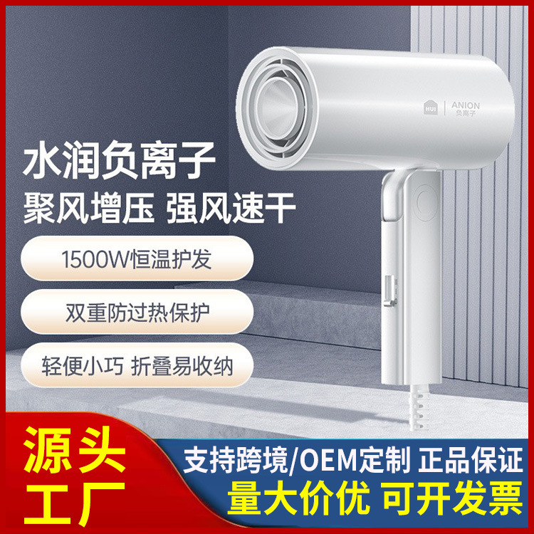 Cross-Border Customized Small Hair Dryer with Strong Wind Power, Negative Ion Hair Care for Student Dormitories, Household Quick-Drying Hair Dryer