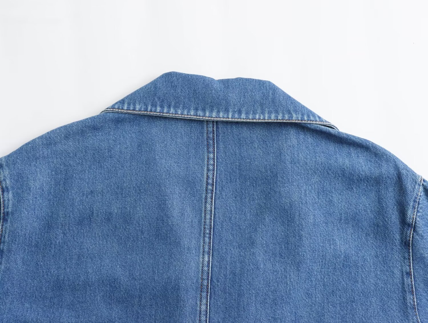 Odzież damska wiosna nowa odzież damska francuska moda sprany niebieski denim top proste spodnie garnitur_voghion.com