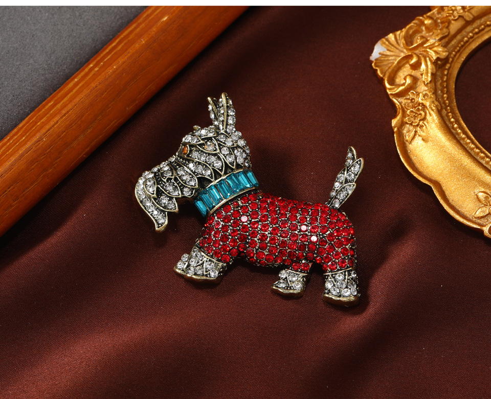 25g Weight Brooches Classification Holiday, Banquet Occasion Alloy Material Animal, Dog Pattern Unisex Gender Glam, Cute, Retro Style Glam Cute Retro Pin Animal Dog Alloy Unisex Brooches 2