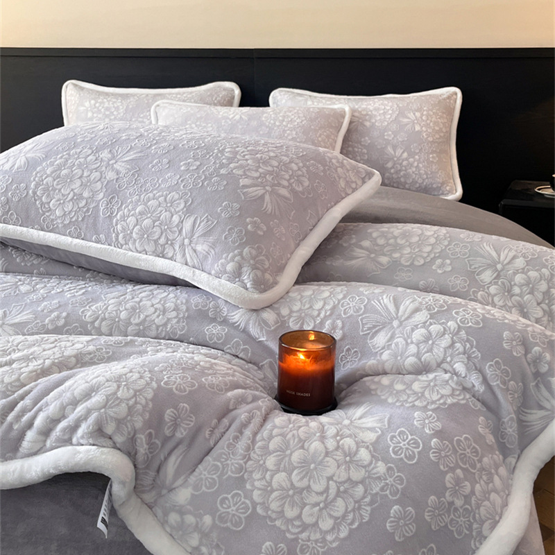 수국 꽃다발 - 그레이 [기모 안감, 정전기 방지]