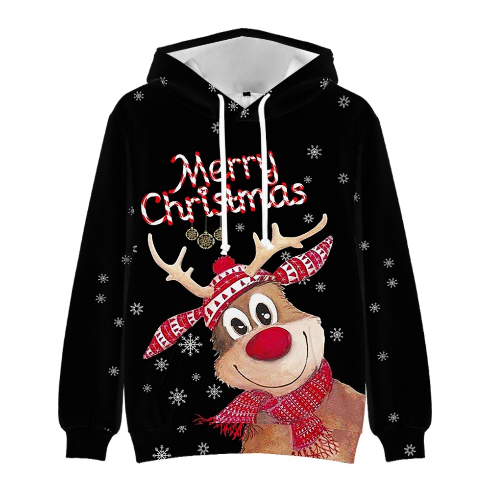 Men's Clothing Autumn and Winter Christmas Hoodies Christmas Tree Men's and Women's Pullover Clothes Wholesale_voghion.com