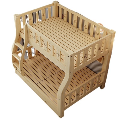 All solid wood bunk bed, bunk bed, children's bed, household high and low bed, double bed, small apartment, two layers for adults