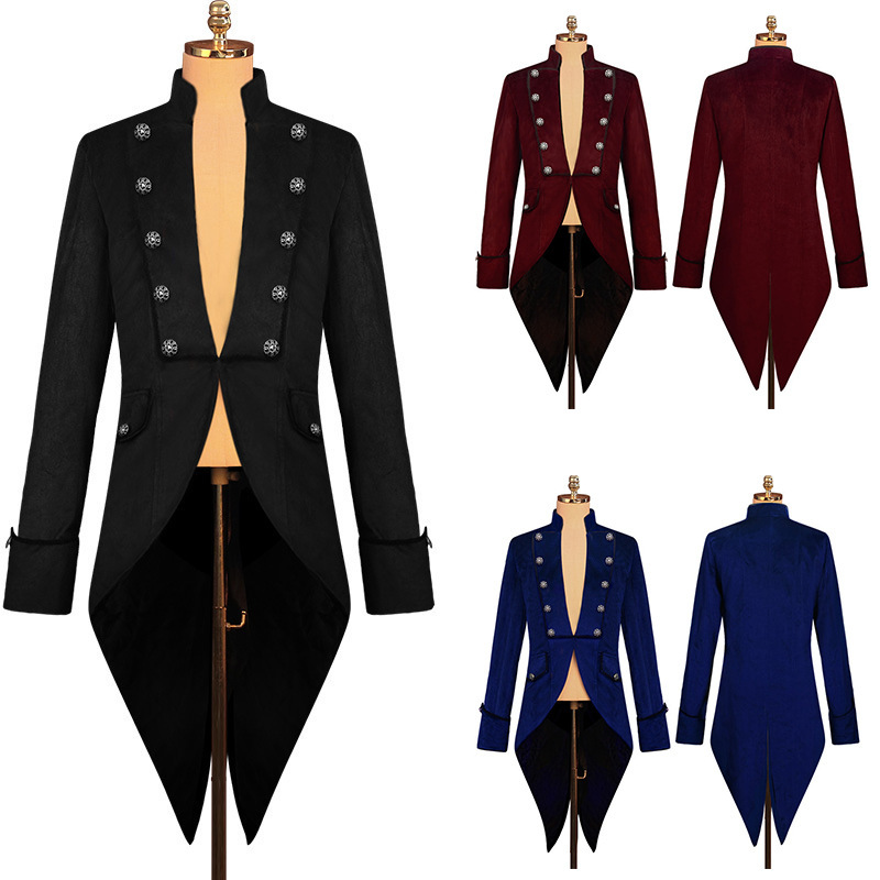 Amazon's New Halloween Tailcoat European and American Medieval Retro Clothing Punk Men's Coat Performance Costume