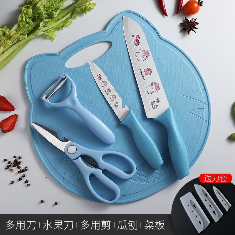 Cuchillo de cocina de doble cara cuchillo de corte de platos para bebés herramientas de alimentos auxiliares de cocina cuchillo de frutas dormitorio lindo cuchillo de impresión image 13