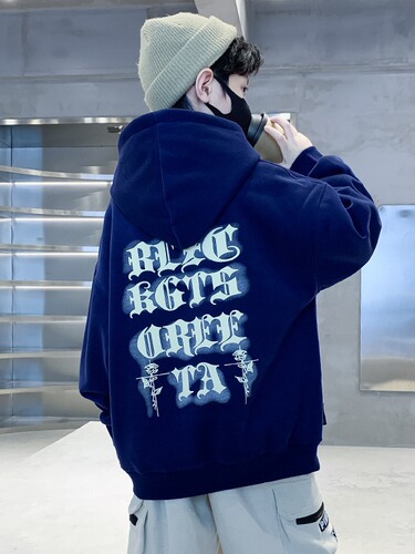 Children's clothing, trendy for that autumn and winter 2024 new large children's Korean style stylish casual loose lined hooded sweatshirt