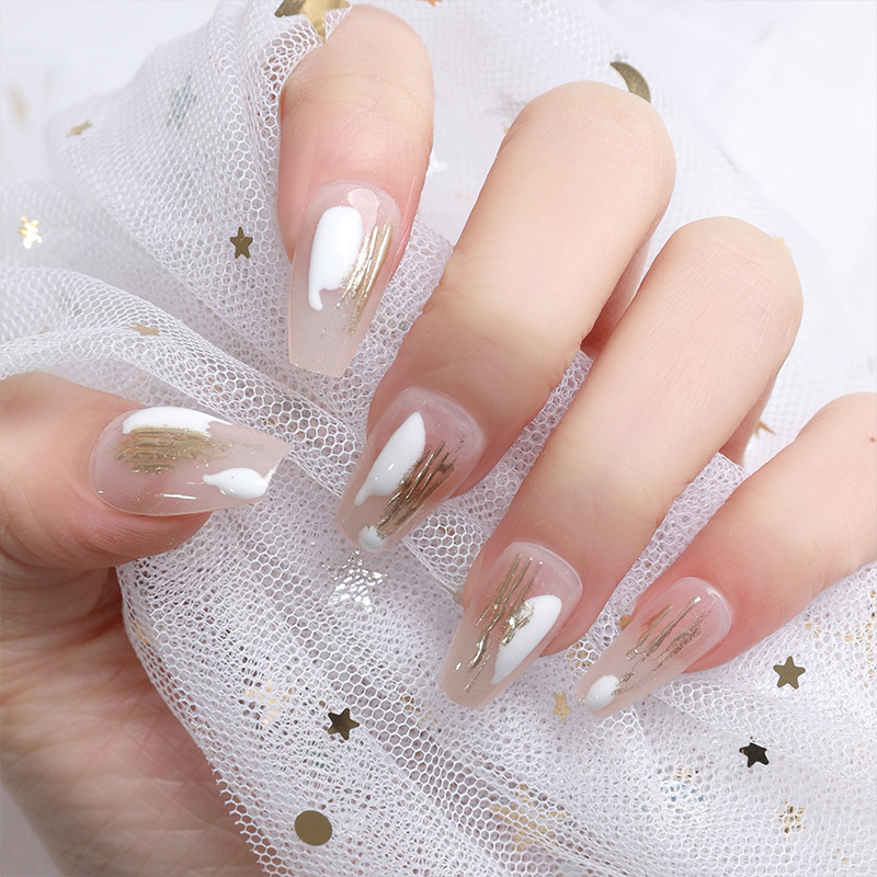 Uña hecha a mano 2023 nuevo parche de uñas transparente de alta gama parche de uñas falso parche de uñas corto