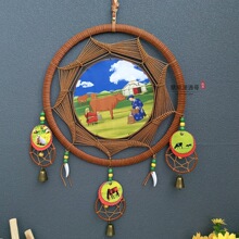 民族风风铃挂饰蒙元素挂画家居装饰品铃铛手工编绳蒙餐厅墙壁装饰