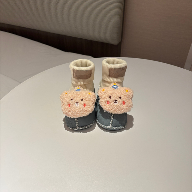 桑坡婴儿棉鞋羊皮毛一体步前鞋袜ins卡通男女宝宝软底毛毛鞋秋冬|undefined