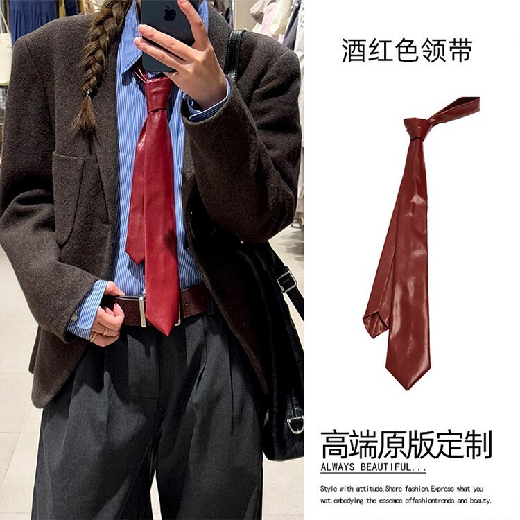 Jk Black Tie for Women, Student Bow Tie, Academy Style Shirt, Zip-Up No-Tie Tie for Men, Decorative Accessory for Women