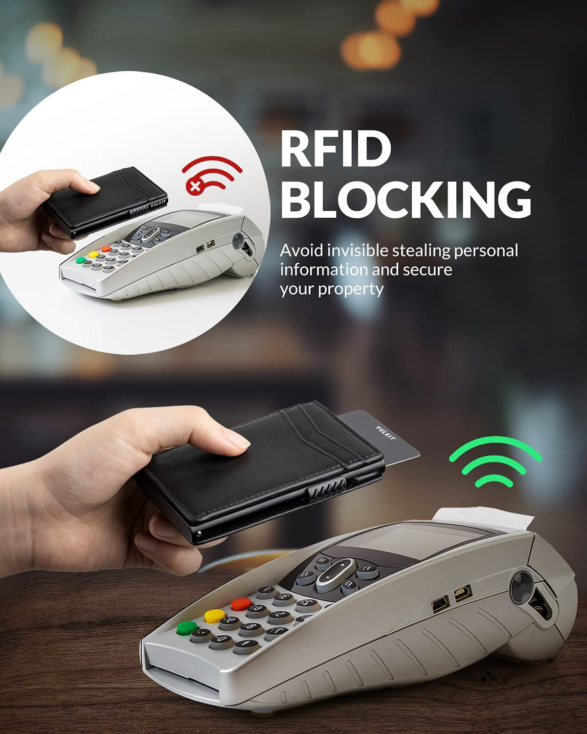 Titular de la tarjeta de metal 100% cuero genuino Comercio exterior hombres RFID antirrobo cepillo europeo y americano Amazon metal aleación de aluminio titular de la tarjeta