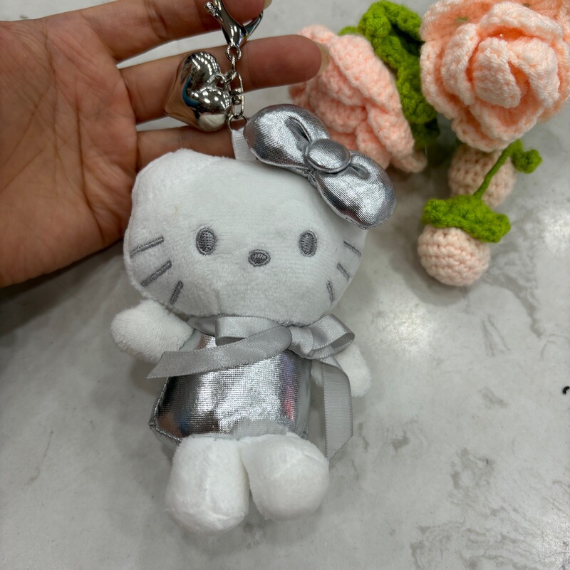 Cartoon Hot Sale Korean Limited Edition Silver Sanrio Kt Pendant Cat Pendant Doll Girls Backpack Wholesale