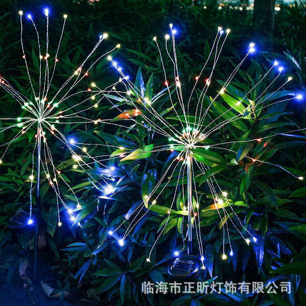LED Solar Ground Fireworks Lights Lawn Lights Dandelion Lights String Outdoor Festival Courtyard Garden Decorative Lights