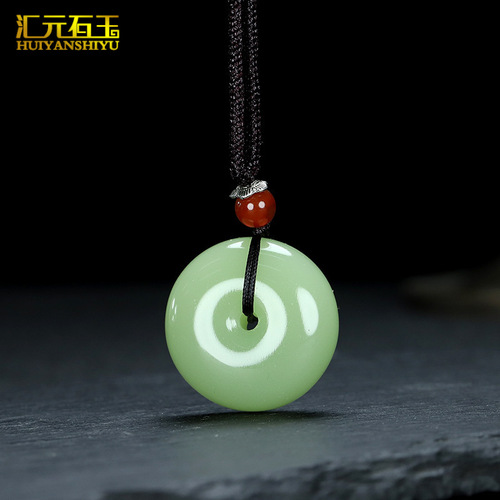 Xinjiang Mongolian material Hetian jade jasper Afghan white jade safety buckle pendant jade pendant stall sales gifts