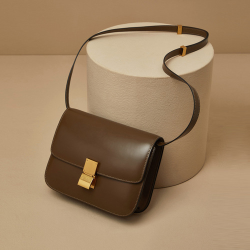 Designer women's leather tote bag, lightweight, minimalist style, single-shoulder or crossbody, 