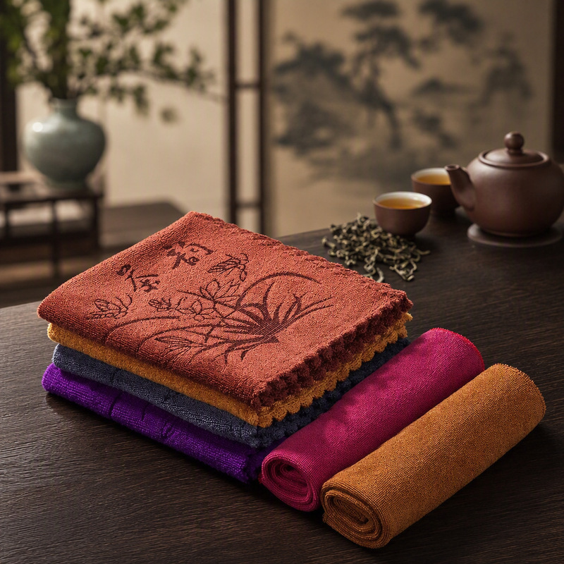 High-End Kung Fu Tea Towel, Absorbent Thickened Tea Cloth, Tea Set Towel, Tea Tablecloth, Zen-Style Cleaning Cloth, Daily Use on the Tea Table