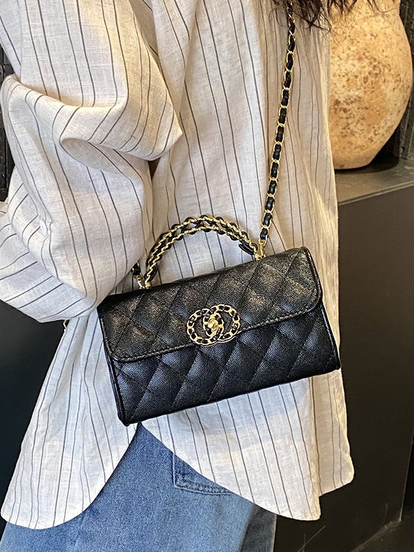 Coreano de estilo universal bolso de mano de diamante pequeño bolso de mano de mujer venta en caliente transfronteriza nueva textura de alta calidad ligera cadena de lujo bolso de mano