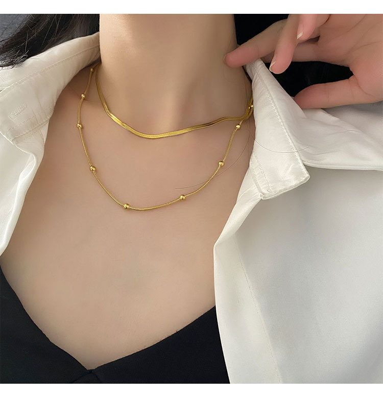 Fashion Geometric Titanium Steel Plating Layered Necklaces 1 Piece