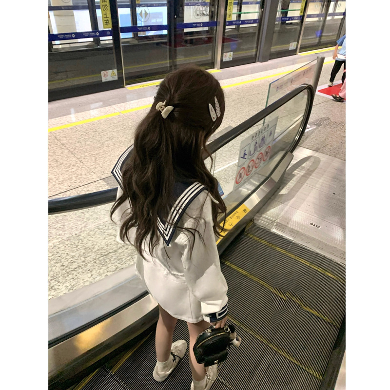 小个子025/fw 青空航线 miu系两色海军风外套纽扣半裙棉质套装秋|undefined
