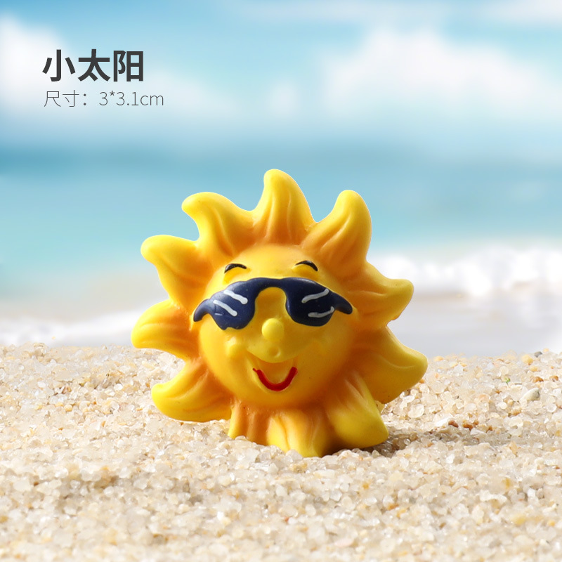 Pecera Micropaisaje Simulación de paisajismo Dibujos animados Paquete de coral Coconut Beach Montaña Esquivar Decoración de la casa