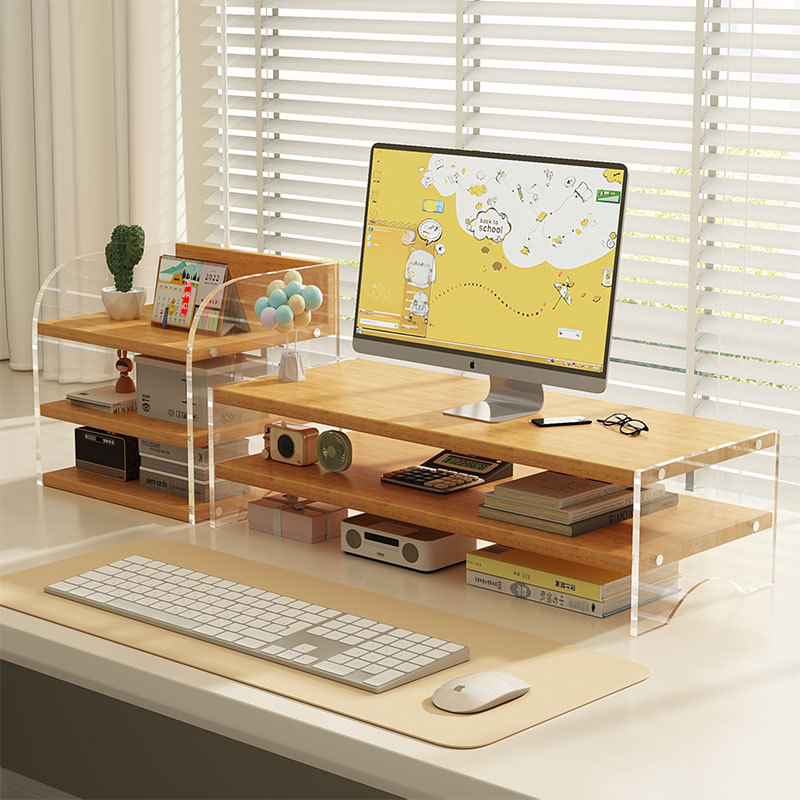 Desktop Computer Elevated Rack Desktop Storage Rack Display Suspension Acrylic Station Storage Rack Multifunctional Bracket
