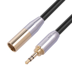 Cross-border supply gold-plated external thread 3.5mm male to MINI XLR 3Pin male mini XLR audio cable