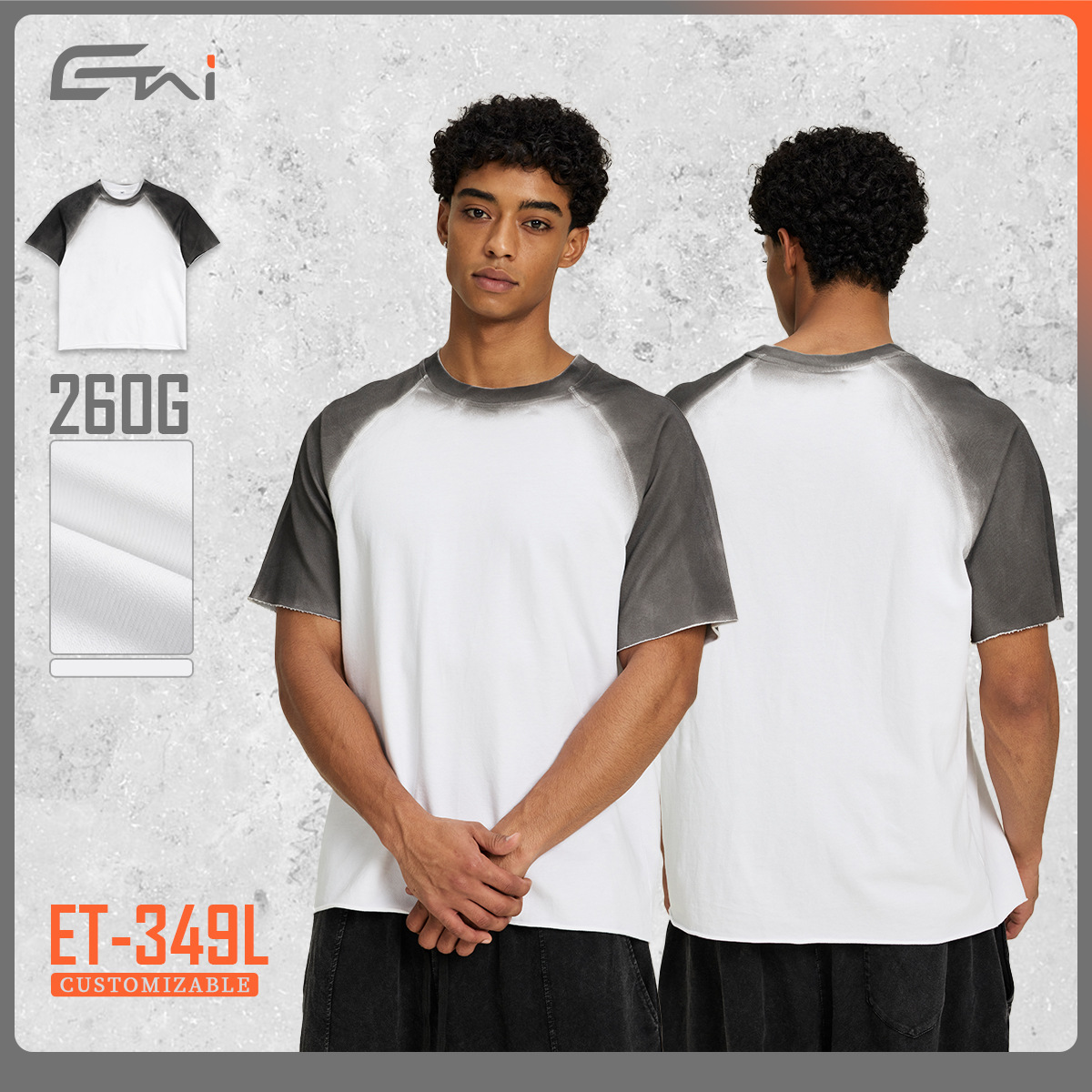 ETAI Hombre| Camiseta de cuello redondo de algodón pesado suelta, camiseta de manga corta de alta calidad de la marca de moda masculina