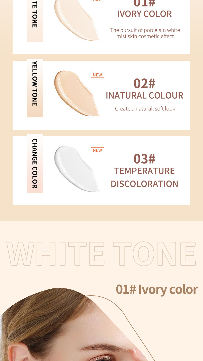 OCHEAL Warm Concealer Langanhaltend feuchtigkeitsspendende, wasserfeste, schweißresistente, Make-up-erwärmende und hautaufhellende Flüssigkeit_voghion.com