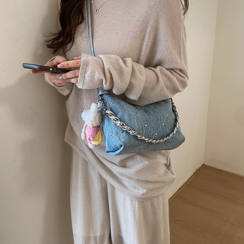 Denim Shoulder Bag For Women, Stylish Work And Commuter Design_voghion.com