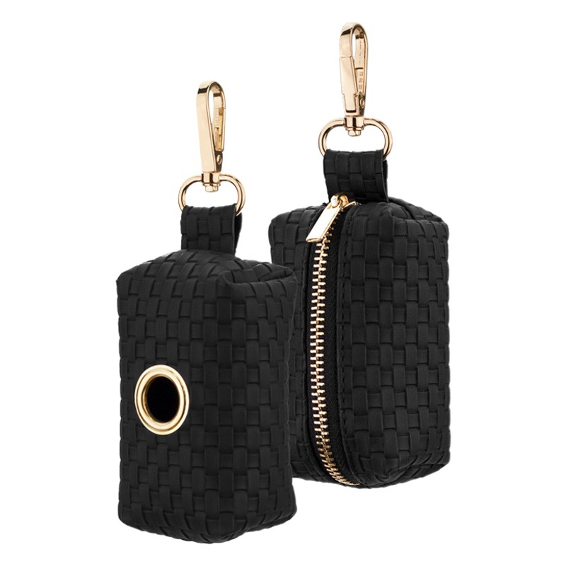 Amazon nueva bolsa de basura para mascotas bolsa de recogida portátil de cuero con cremallera bolsa de almacenamiento multifuncional