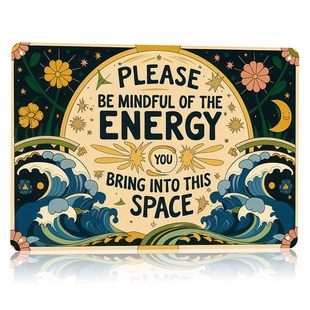 Healing Tin Painting Please Be Mindful Gentle Energy Reminder Space Decoration Card
