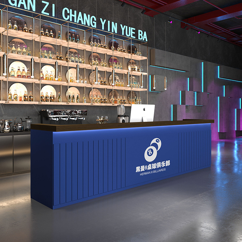 复古工业收银台KTV酒吧台健身房电竞酒店前台接待台风吧台台球厅