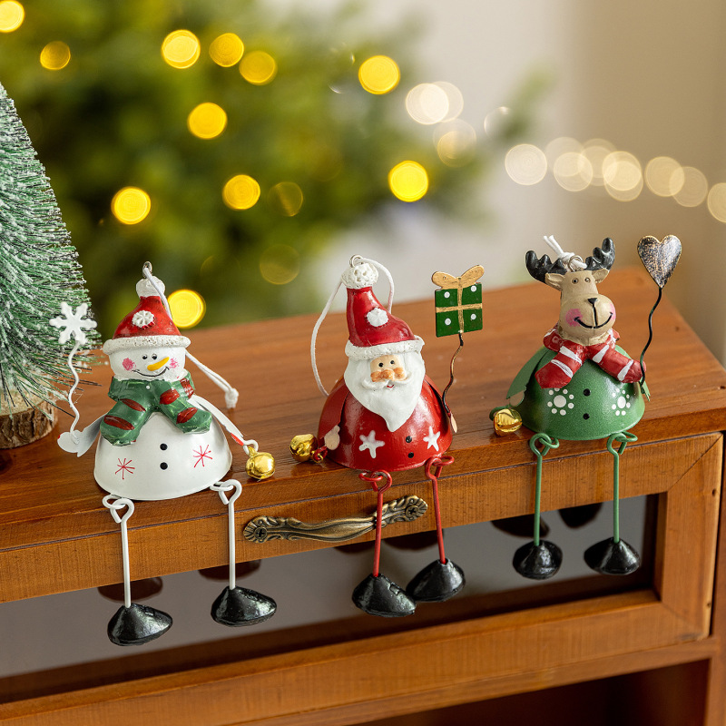 国境を越えた売れ筋のクリスマスアイアンアート老人雪だるまヘラジカ吊りペンダントデスクトップウィンドウ装飾品クリスマスツリー吊り装飾品|undefined