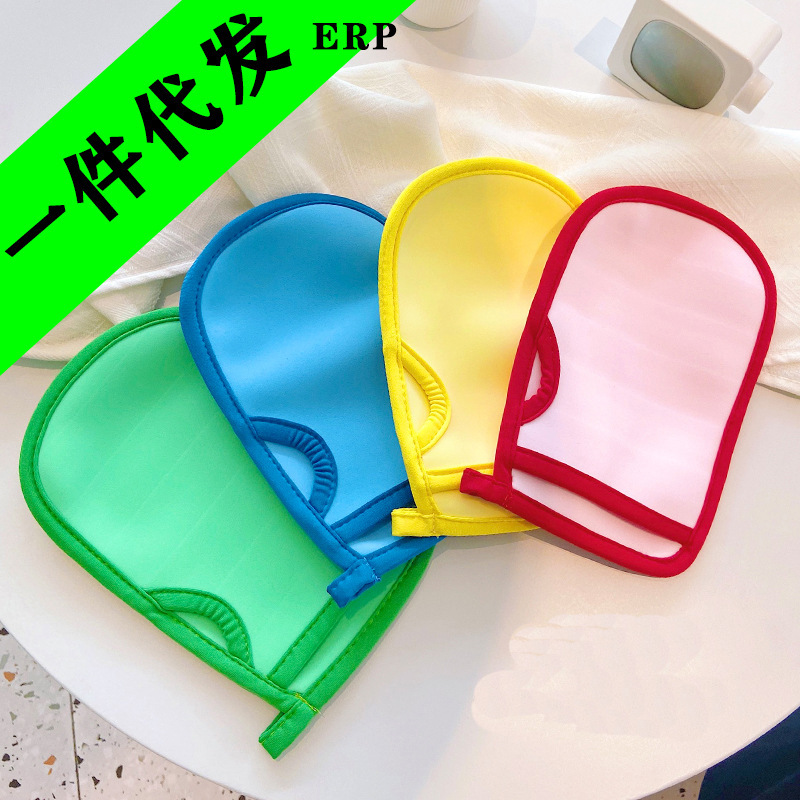 厚手の入浴手袋卸売り子供スポンジの入浴手袋アニメかわいいキャンディー色の両面の入浴タオル|undefined