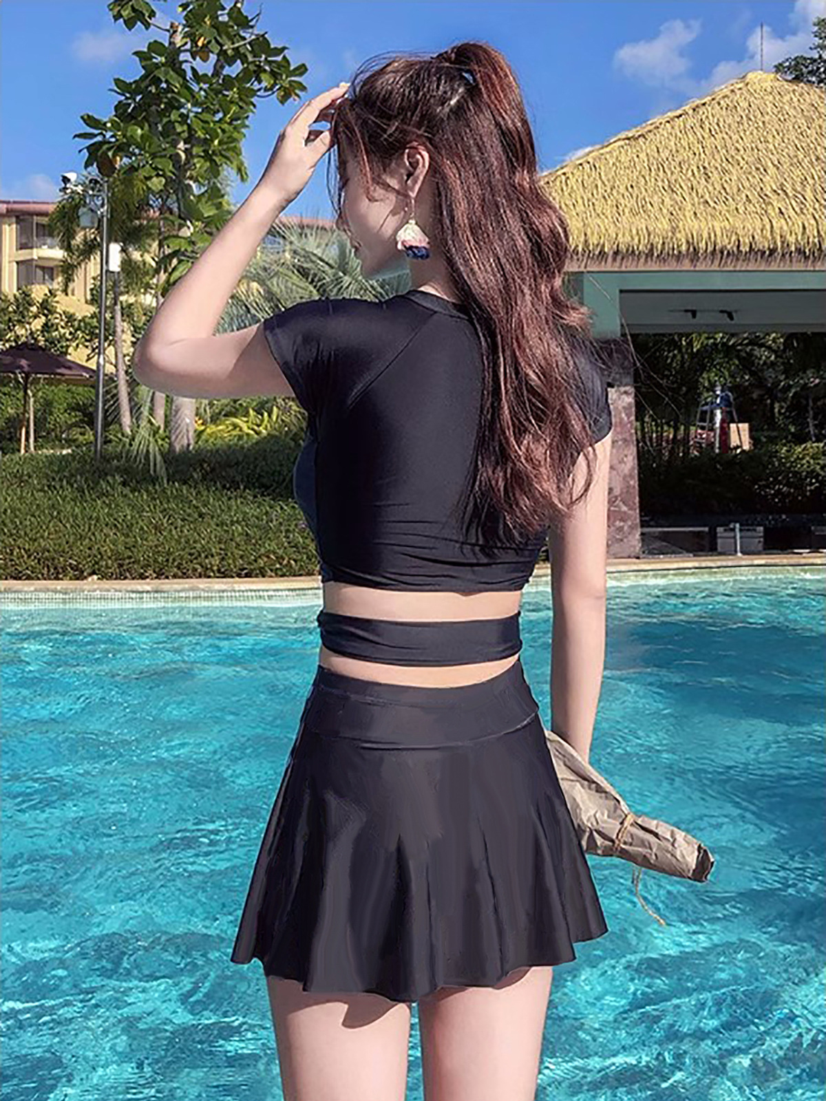 Traje de baño dividido de dos piezas para mujeres adelgazamiento vientre que cubre estudiante 2024 nuevo popular Plus Size Sexy Hot Spring traje de baño