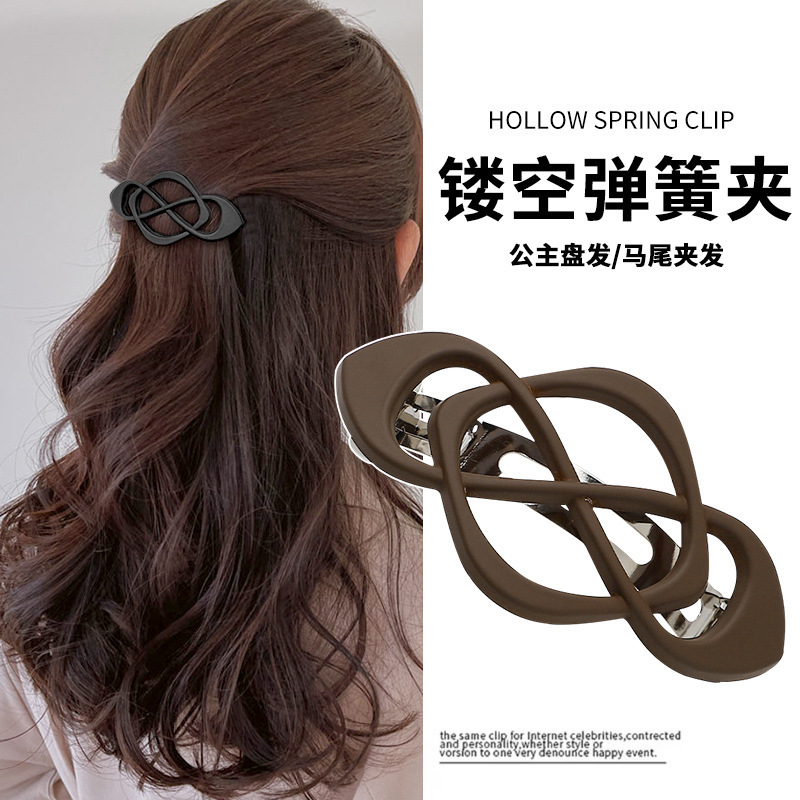 Chinese Knot Simple Lightweight Back Head Hairpin Elegant Fashion One-word Ponda Tail Spring Clip Hairpin Bow Hair Accessories