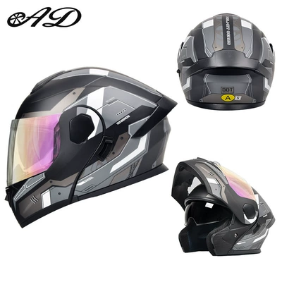 Motosiklet kaskı (dəbilqə) — Foreign Trade 3C Certified Motorcycle Helmet - dot3c-matt-black-gundam-colorful-mirror-hd-mirror-m-size-55-56cm