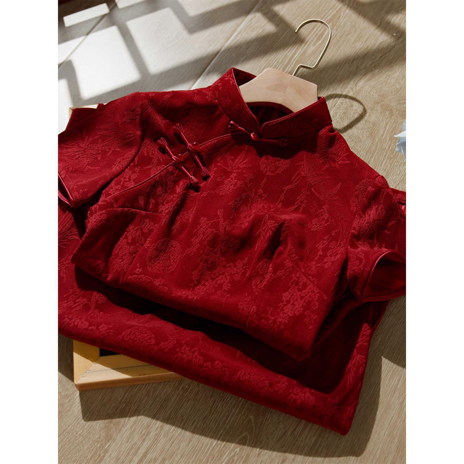 Red Cheongsam 2025 Summer New Style, Very Beautiful Women's New Chinoiserie Improved High-End Wedding Banquet Engagement Toast Dress