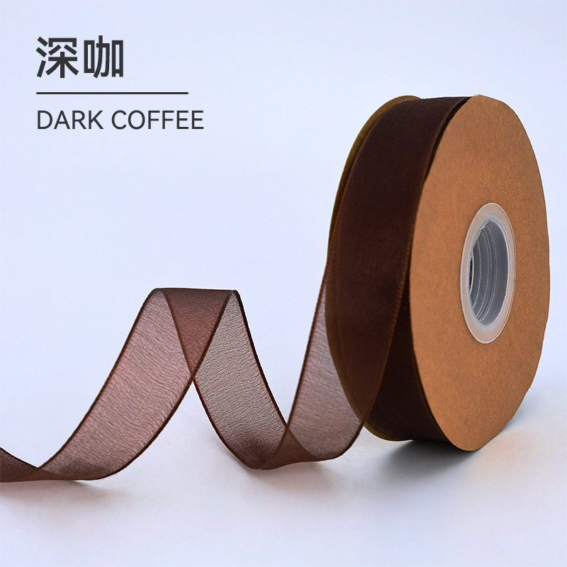 Suministro directo de fábrica Cinta de hilo de nieve de 2,5 cm Envases de flores Ramo de cinta Pastel de cinta Cinta de gasa Caja de pastel Cinta